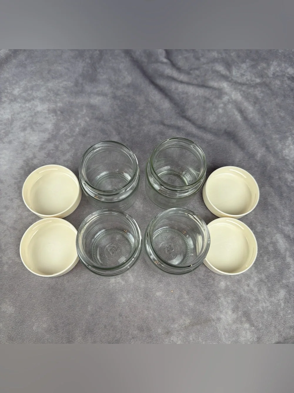 Euro Cuisine YMX650 Yogurt Maker Replacement 6 oz Glass Jars Set of 4 Lids